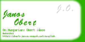 janos obert business card