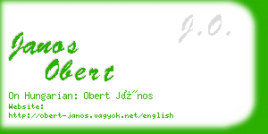 janos obert business card